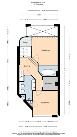 Floorplan - Prinsengracht 151E, 1015 DR Amsterdam